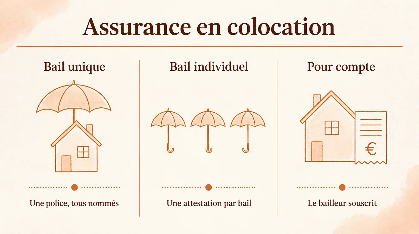 Assurance en colocation : une police unique nommant tous les colocataires comparée à une police par bail individuel