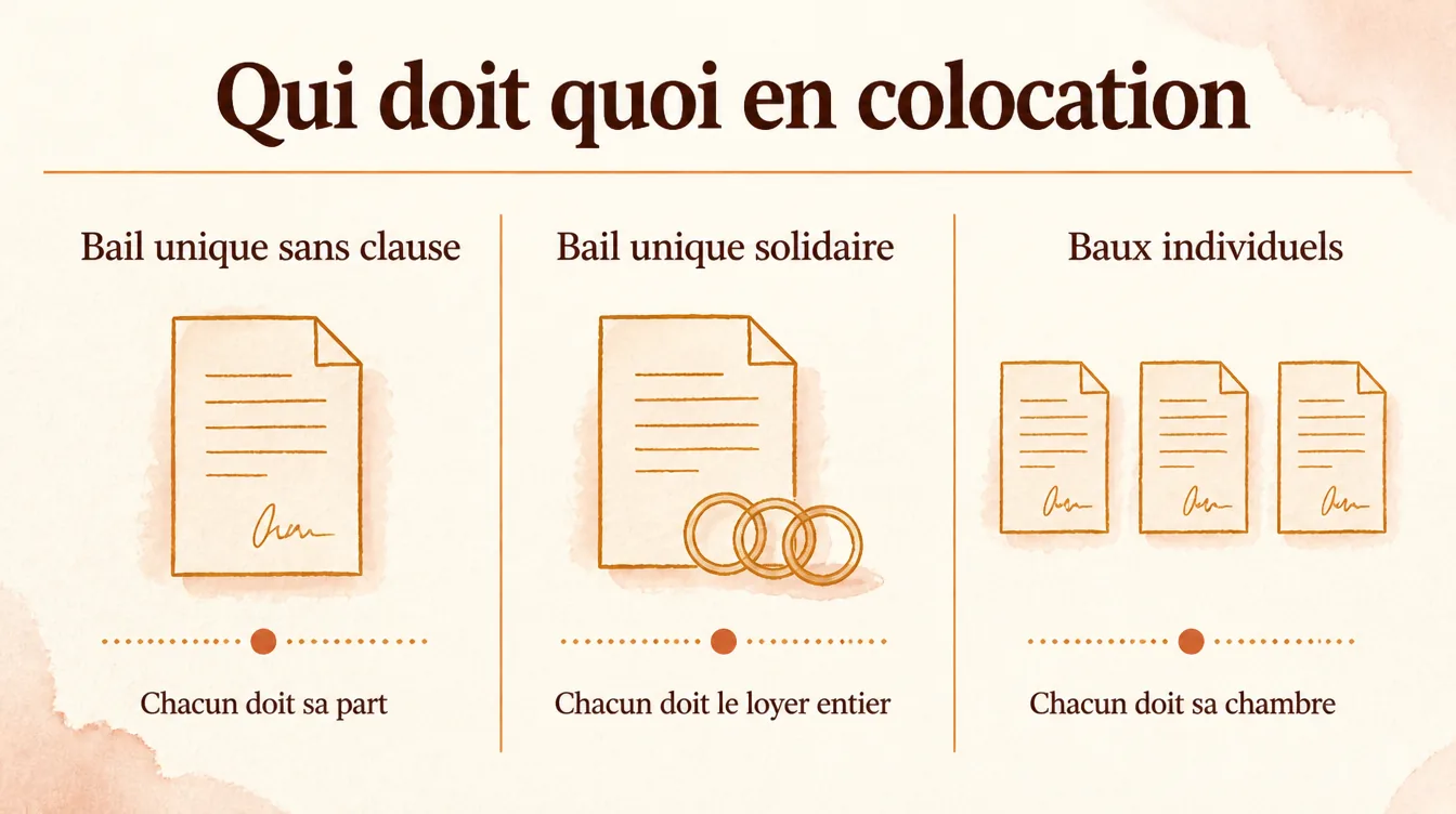Qui doit quoi en colocation : bail unique avec clause de solidarité comparé à des baux individuels