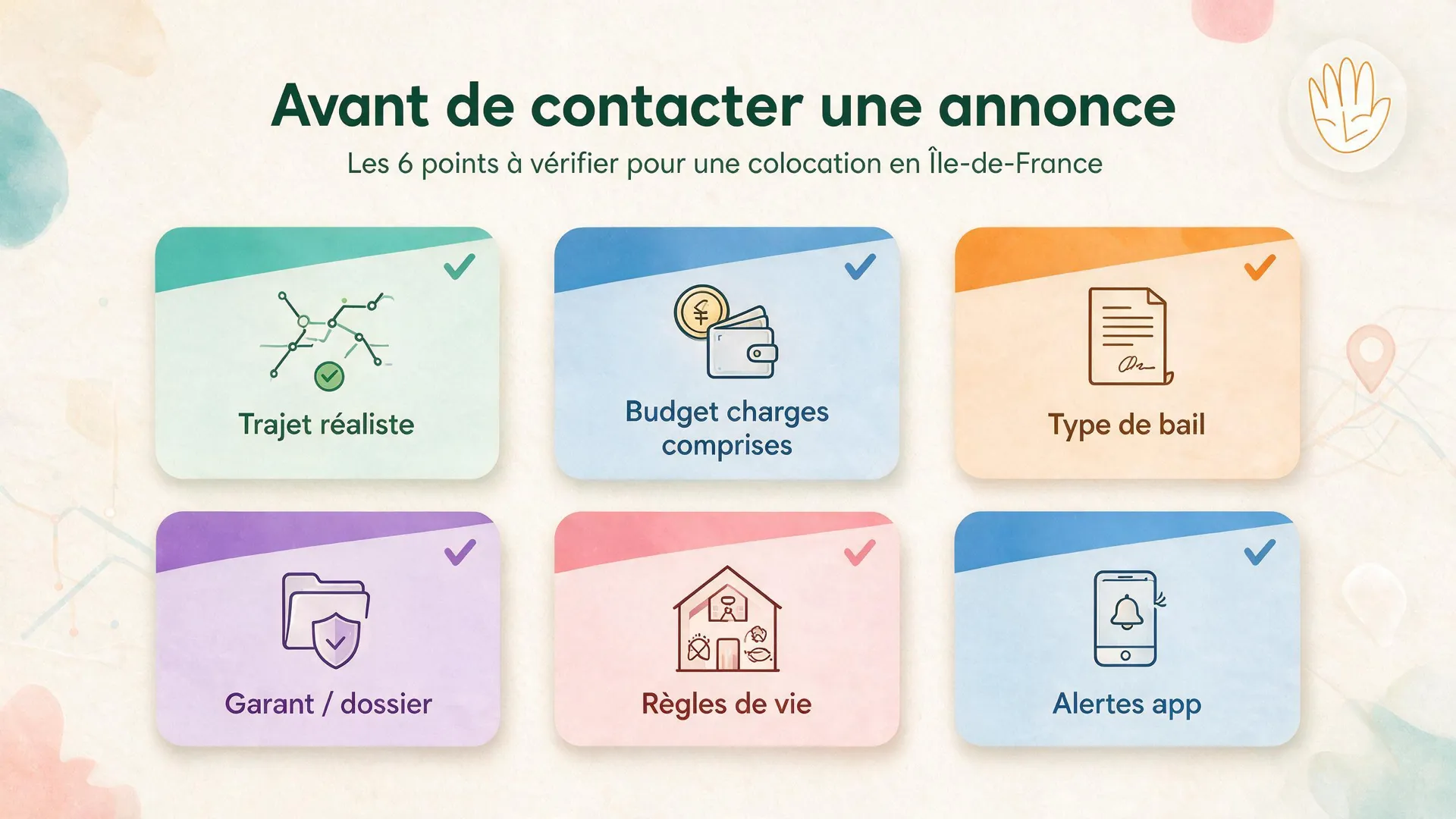 Checklist avant de contacter une annonce de colocation en Île-de-France