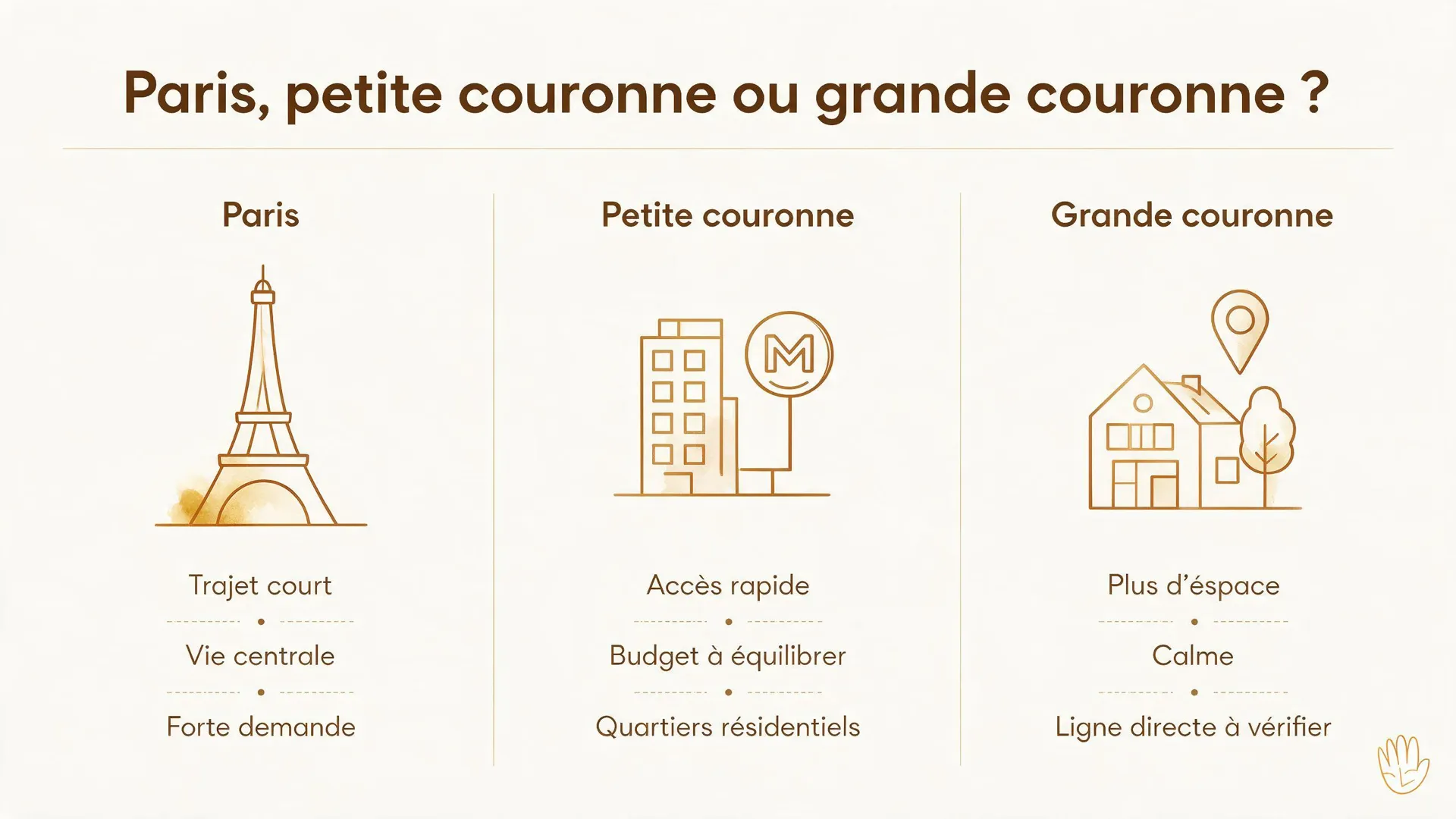 Arbre de décision : Paris, petite couronne ou grande couronne