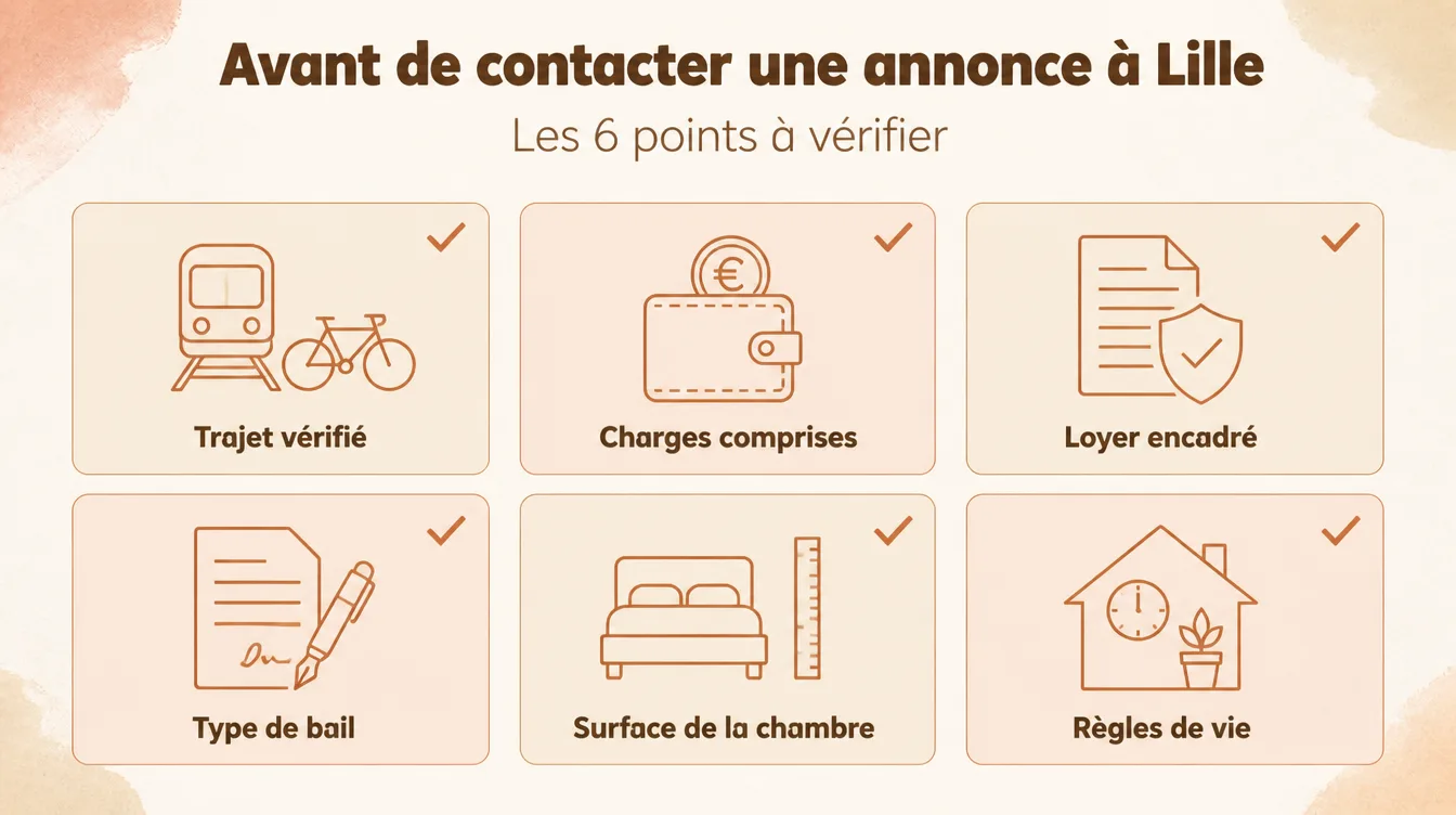 Checklist avant de contacter une annonce de colocation à Lille